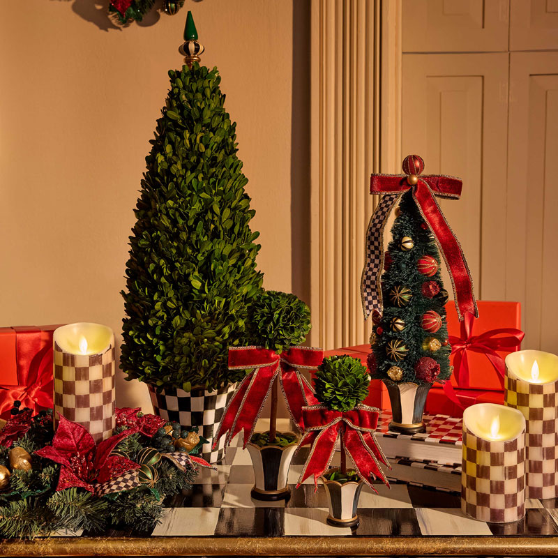MacKenzie-Childs Christmas Magic Boxwood Topiary, Small