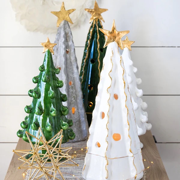 Vietri Foresta Green Medium Tree with Gold Star