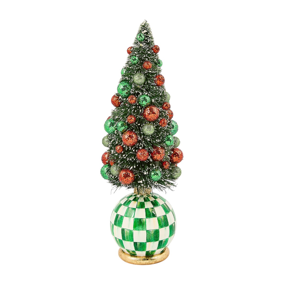 MacKenzie-Childs Check It Out Illuminated Bottle Brush Tree, Small