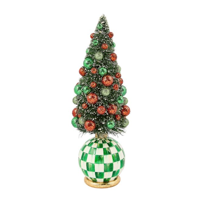 MacKenzie-Childs Check It Out Illuminated Bottle Brush Tree, Small