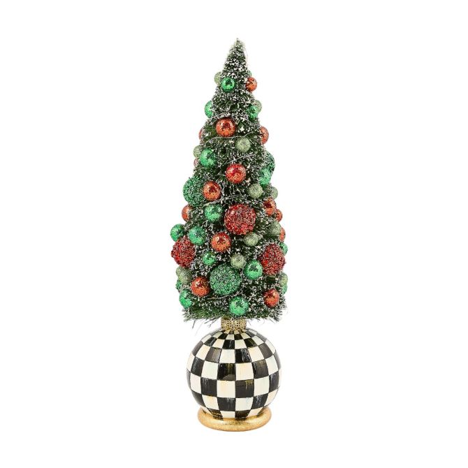 MacKenzie-Childs Check It Out Illuminated Bottle Brush Tree, Medium