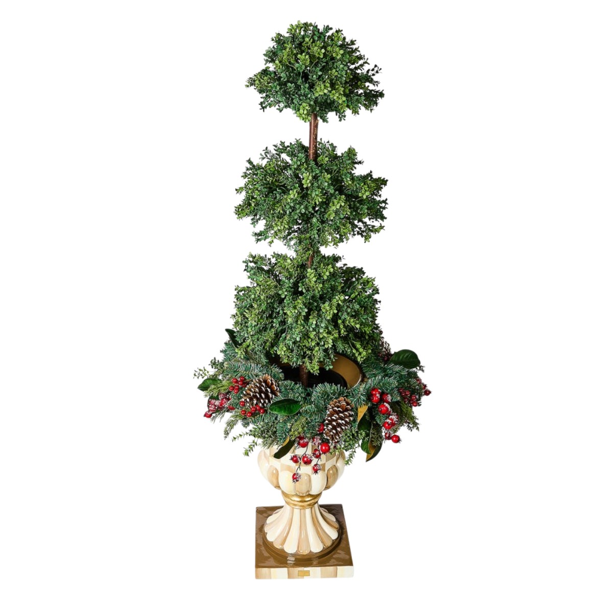 MacKenzie-Childs Boxwood Triple Ball Topiary Urn Filler
