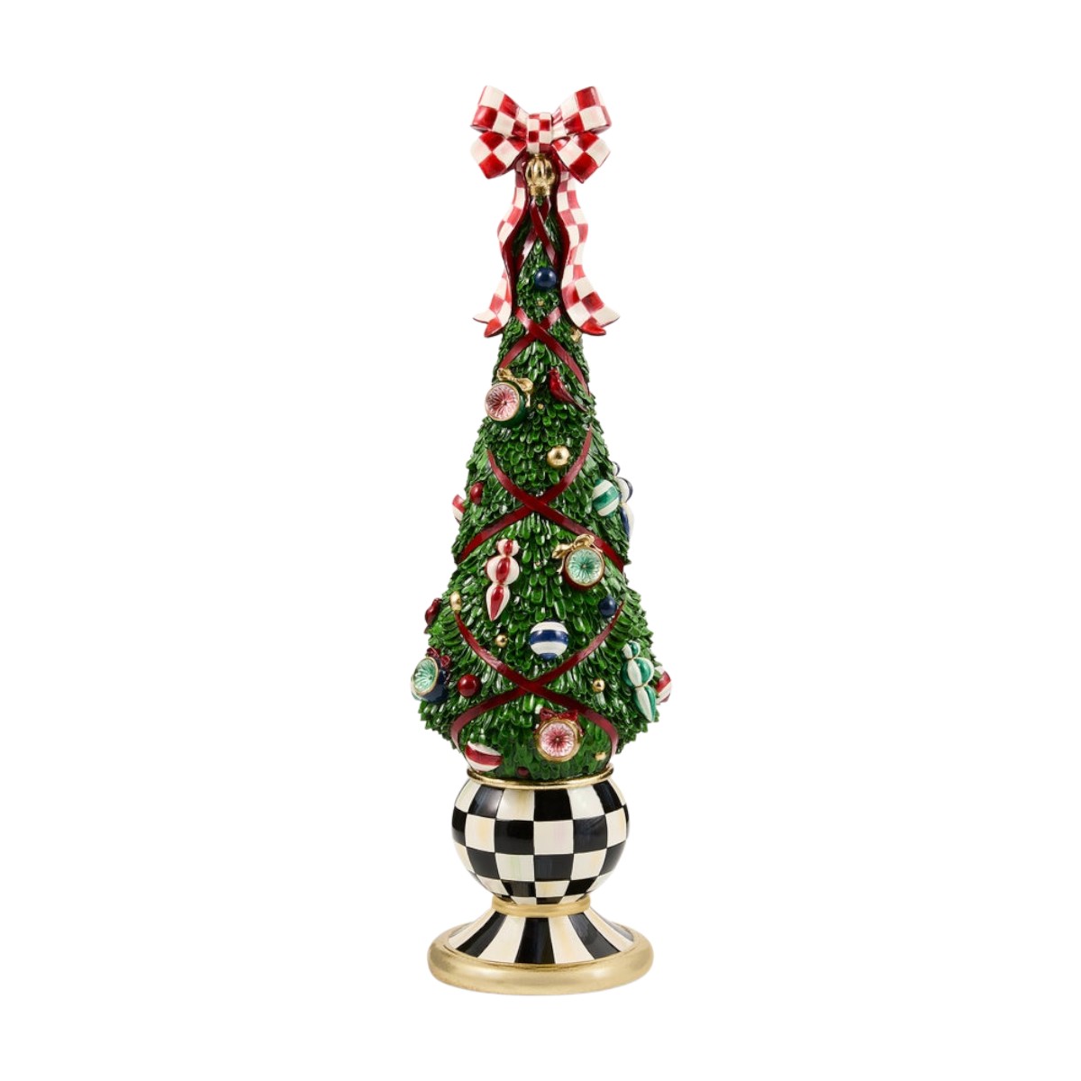 MacKenzie-Childs Timeless Tartan Illuminated Topiary Tree
