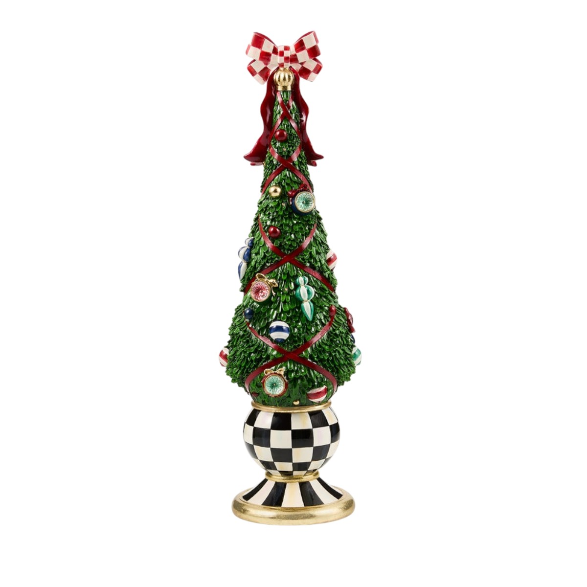 MacKenzie-Childs Timeless Tartan Illuminated Topiary Tree