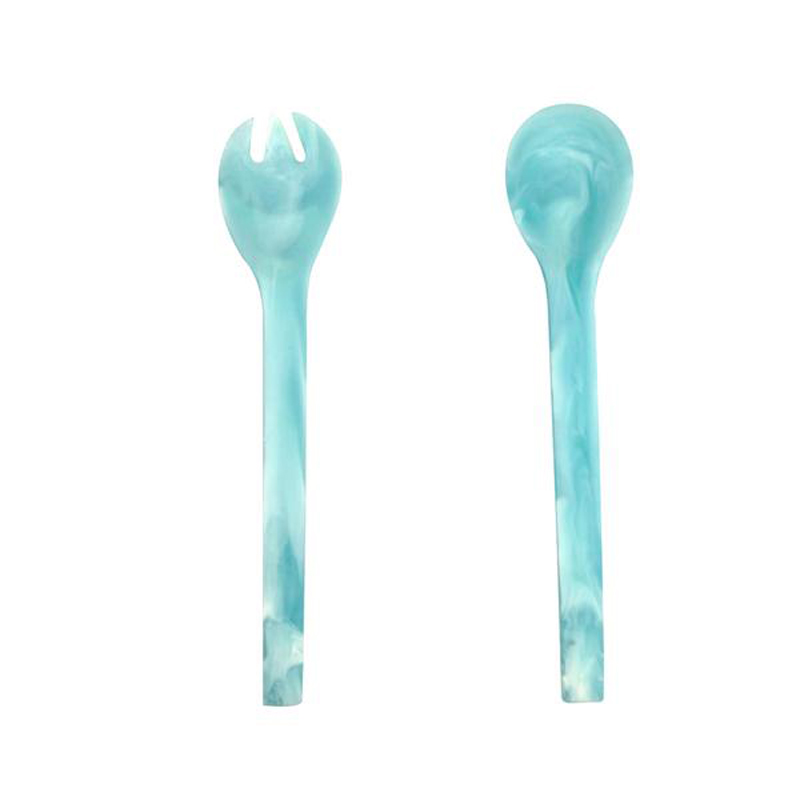 Nashi Resin Everyday Salad Set, Aqua Swirl