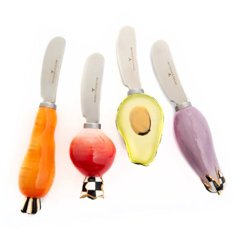 MacKenzie-Childs Vegetable Canape Knives, Set of 4
