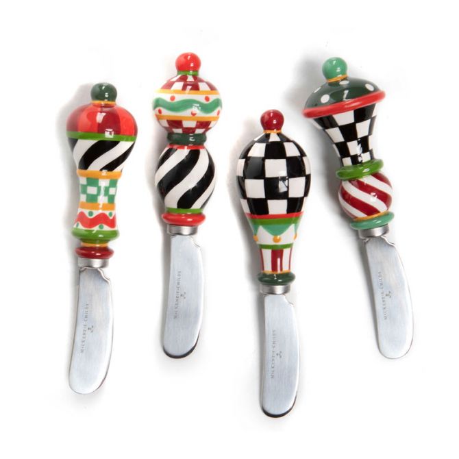 MacKenzie-Childs Holiday Jubilee Spreaders, Set of 4
