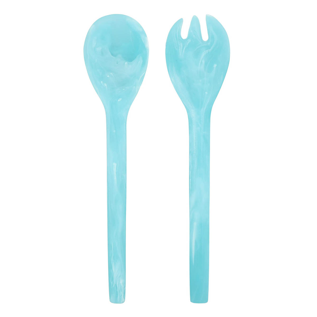 Nashi Everyday  2 Piece Salad Servers, Aqua Swirl