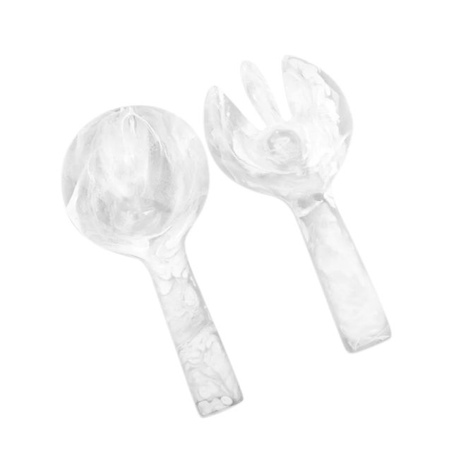 Nashi 2 Piece Jumbo Servers, White Swirl