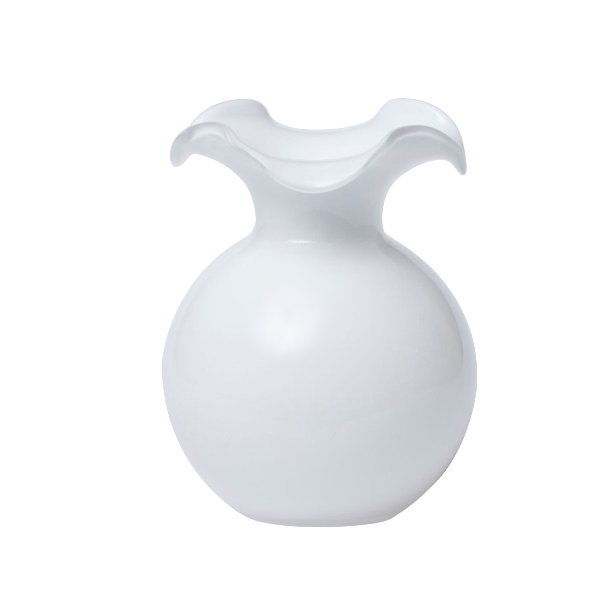 Vietri Hibiscus Glass White Vase, Small