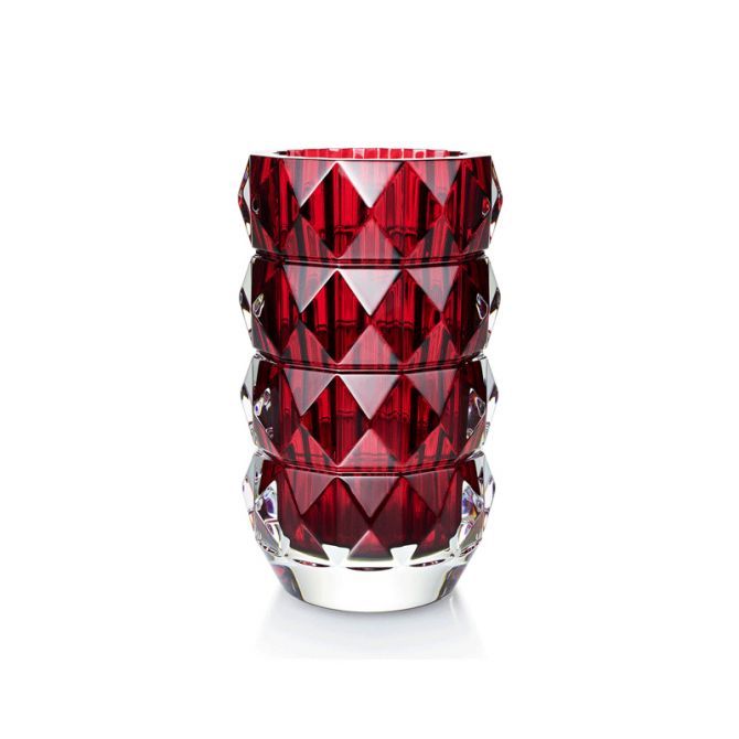 Baccarat Louxor Round Vase, Red