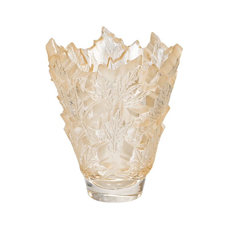 Lalique Champs-Elysees Vase, Gold Luster Crystal