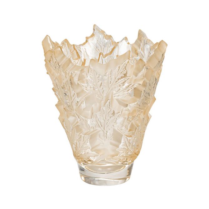Lalique Champs-Elysees Vase, Gold Luster Crystal