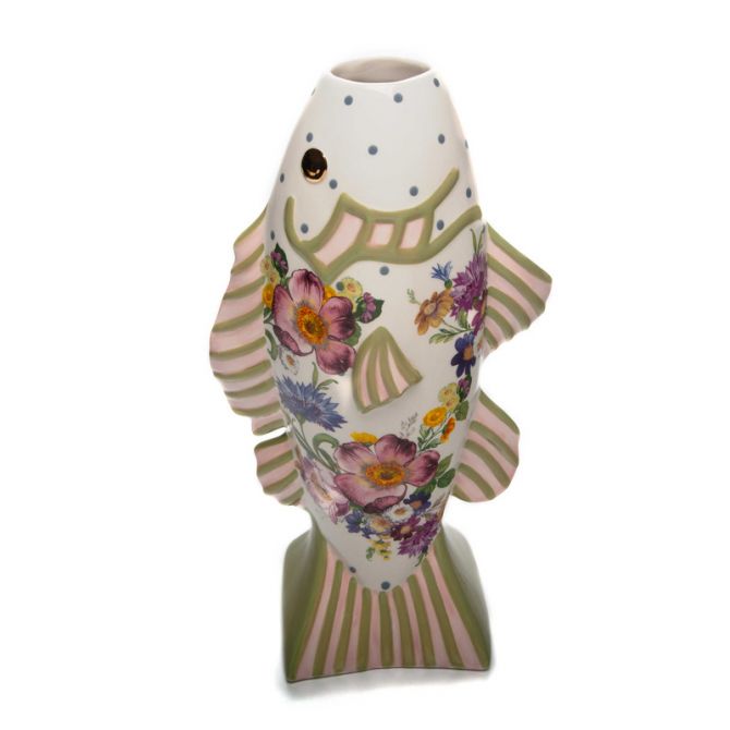 MacKenzie-Childs Flower Market Fish, Short Vase