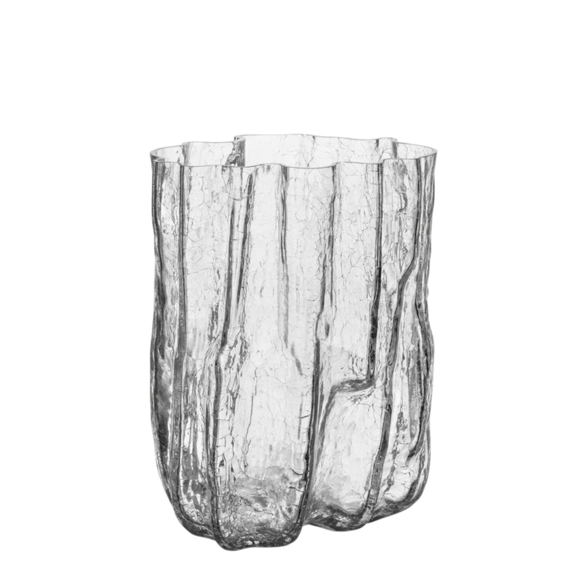 Kosta Boda Clear Crackle Vase, Tall