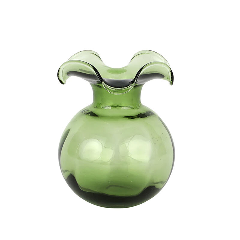 Vietri Hibiscus Glass Dark Green Vase, Bud