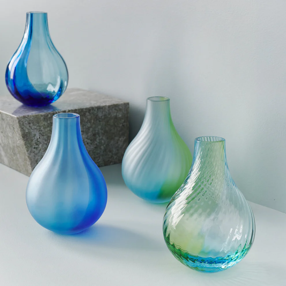 Kosta Boda Iris Vase, Blue and Green