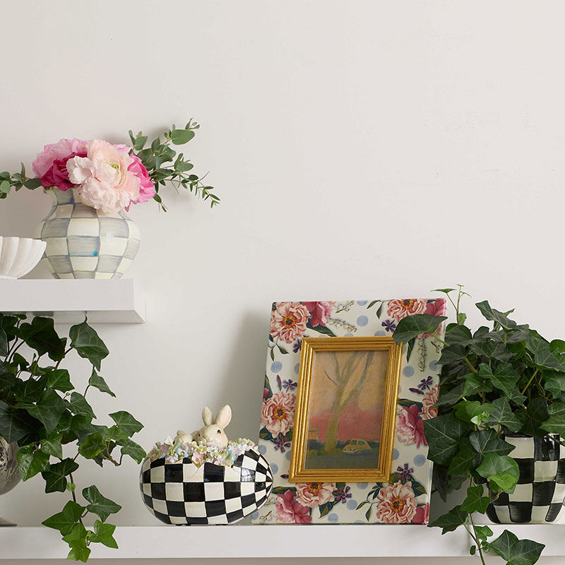 MacKenzie-Childs Sterling Check Enamel Vase, Large