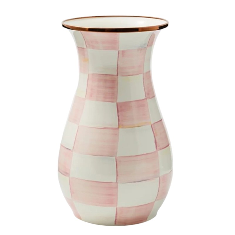 MacKenzie-Childs Rosy Check Tall Vase