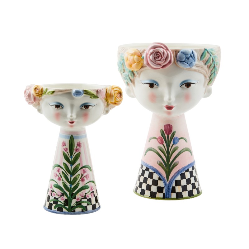 MacKenzie-Childs Rosy Meadow Lady Vase, Short