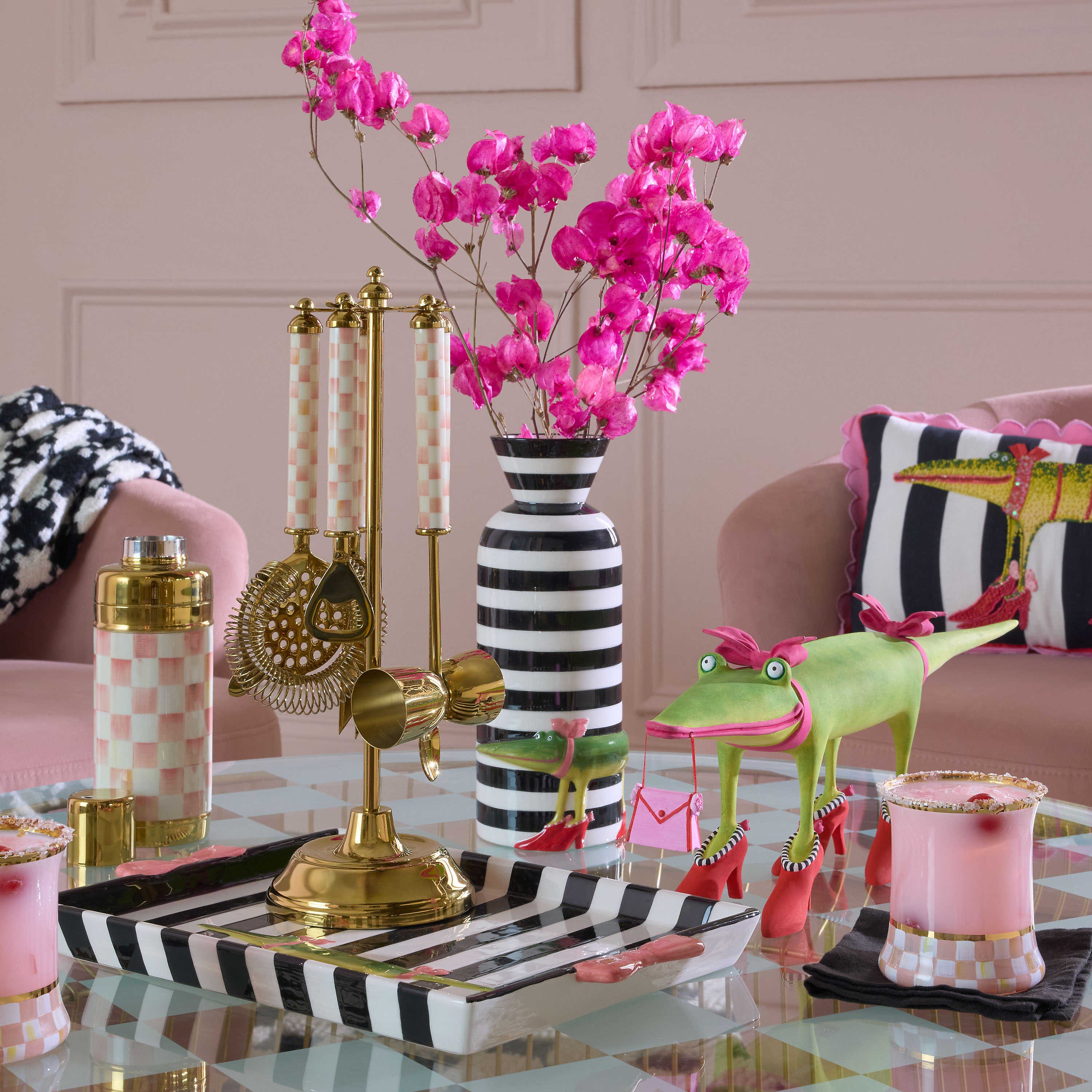 MacKenzie-Childs Patience Brewster Gloria Alligator Vase