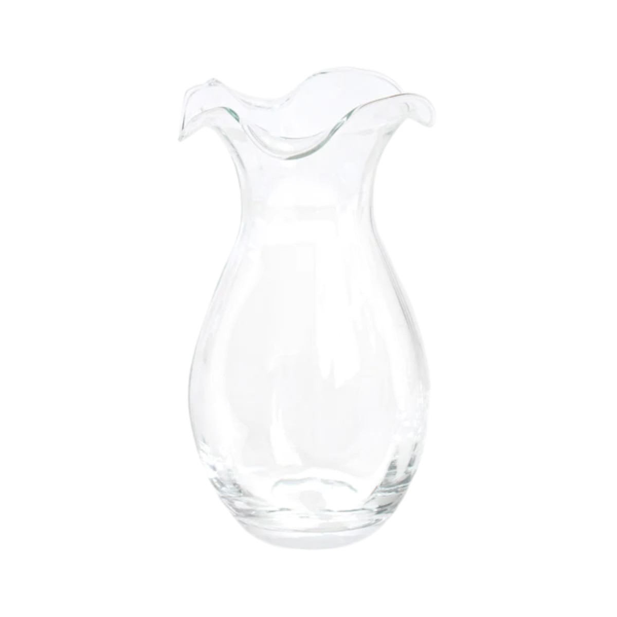 Vietri Hibiscus Glass Vertical Fluted Small Vase, Clear