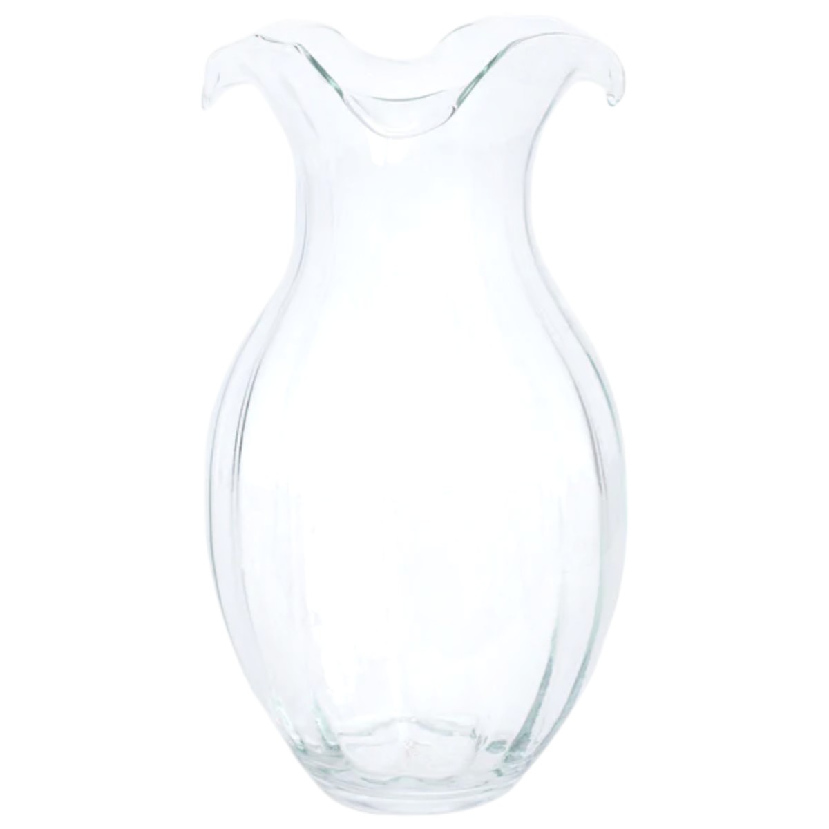 Vietri Hibiscus Vertical Fluted Large Vase, Clear