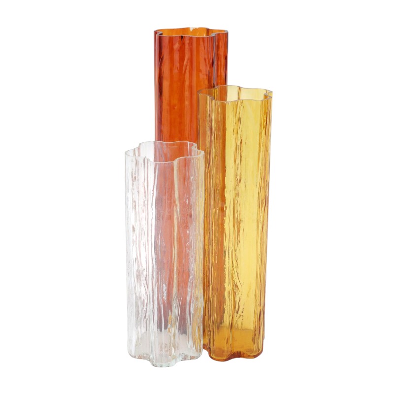 Vietri Flora Glass Vase, Amber