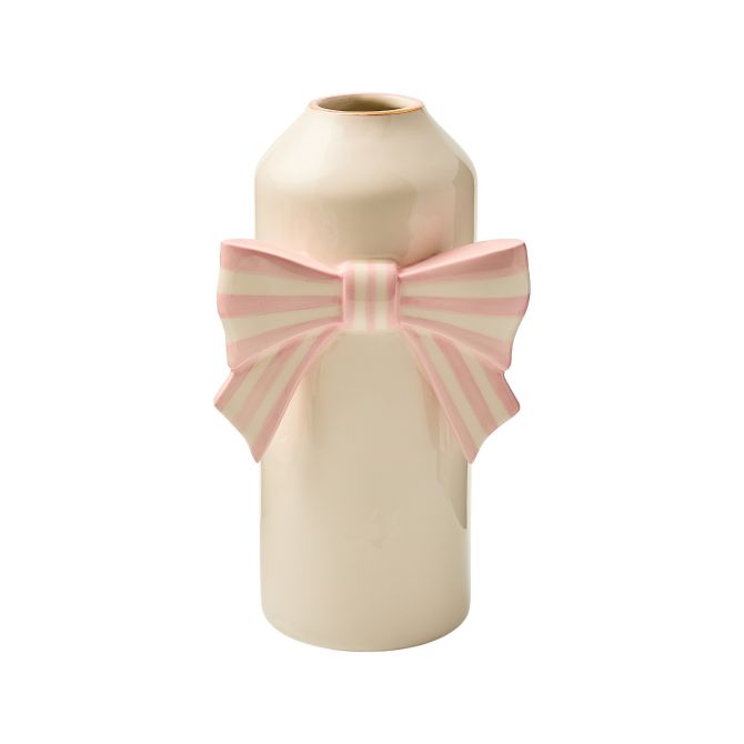 MacKenzie-Childs Bow Vase, Rosy