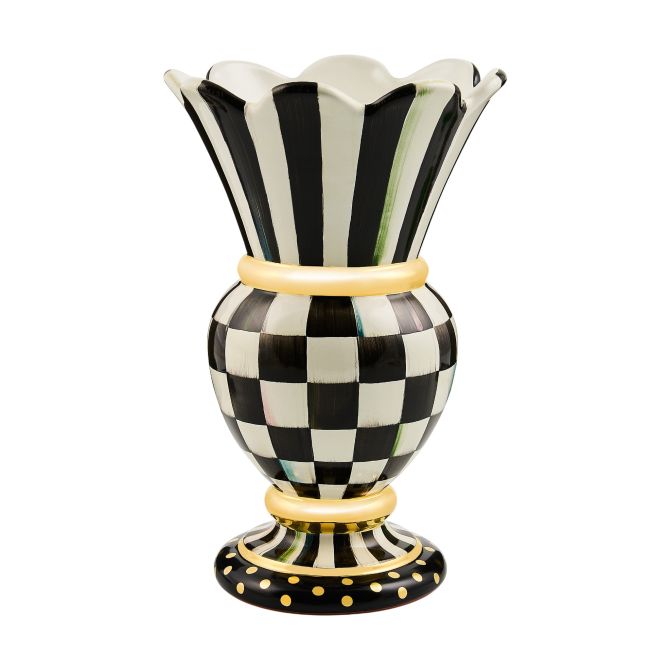 MacKenzie-Childs Ceramic Greate Vase, Courtly Check