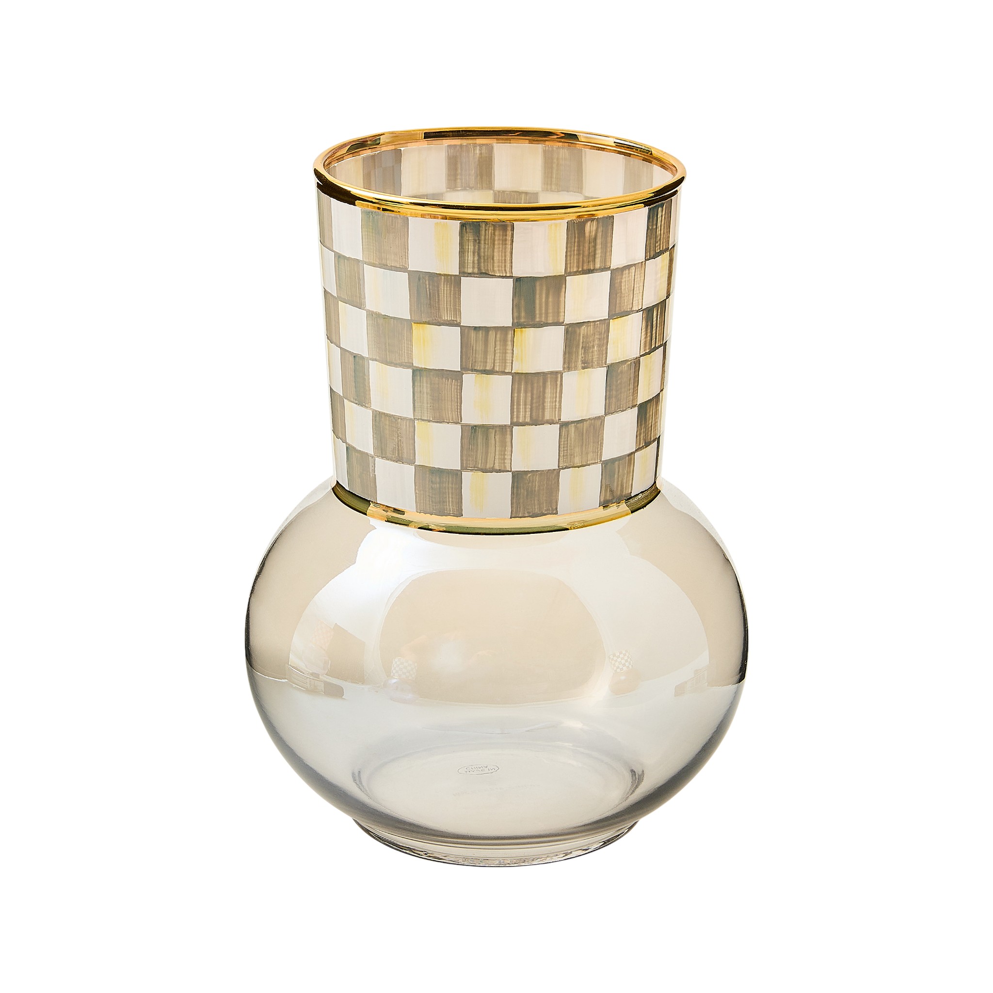 MacKenzie-Childs Glass Vase, Sterling Check