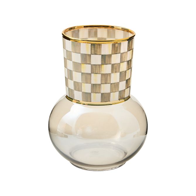 MacKenzie-Childs Glass Vase, Sterling Check