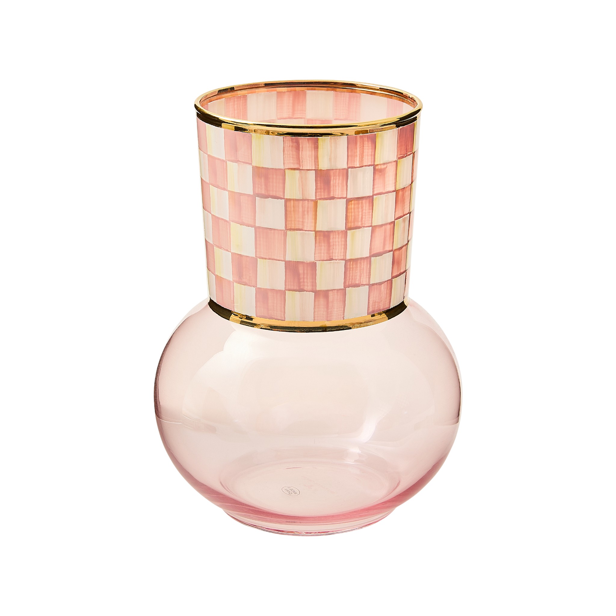 MacKenzie-Childs Glass Vase, Rosy Check