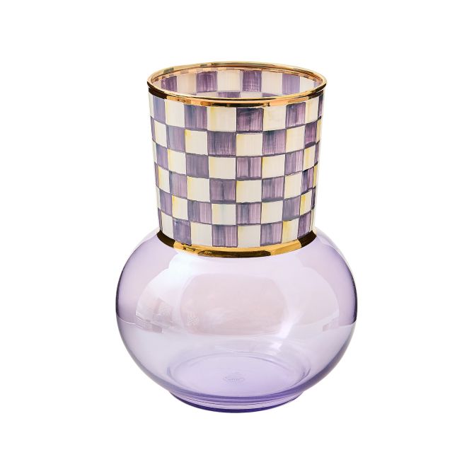 MacKenzie-Childs Glass Vase, Violet Check
