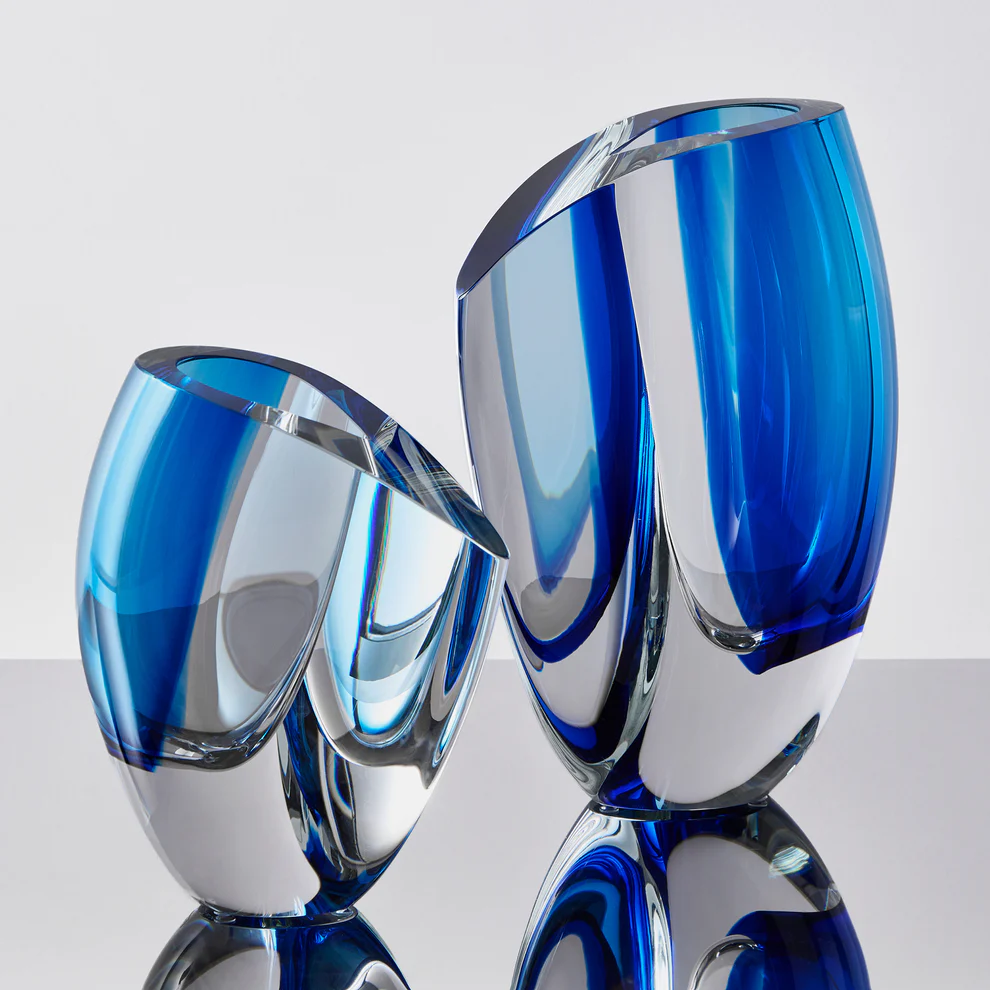 Kosta Boda Blue Mirage Vase, Extra Large