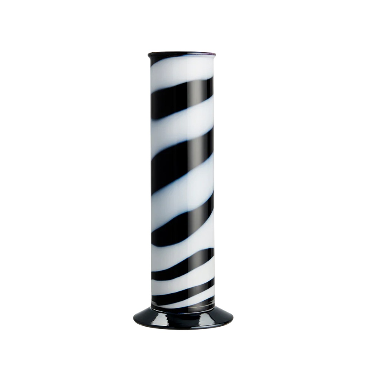 Kosta Boda Lab Cylinder Vase, Black and White
