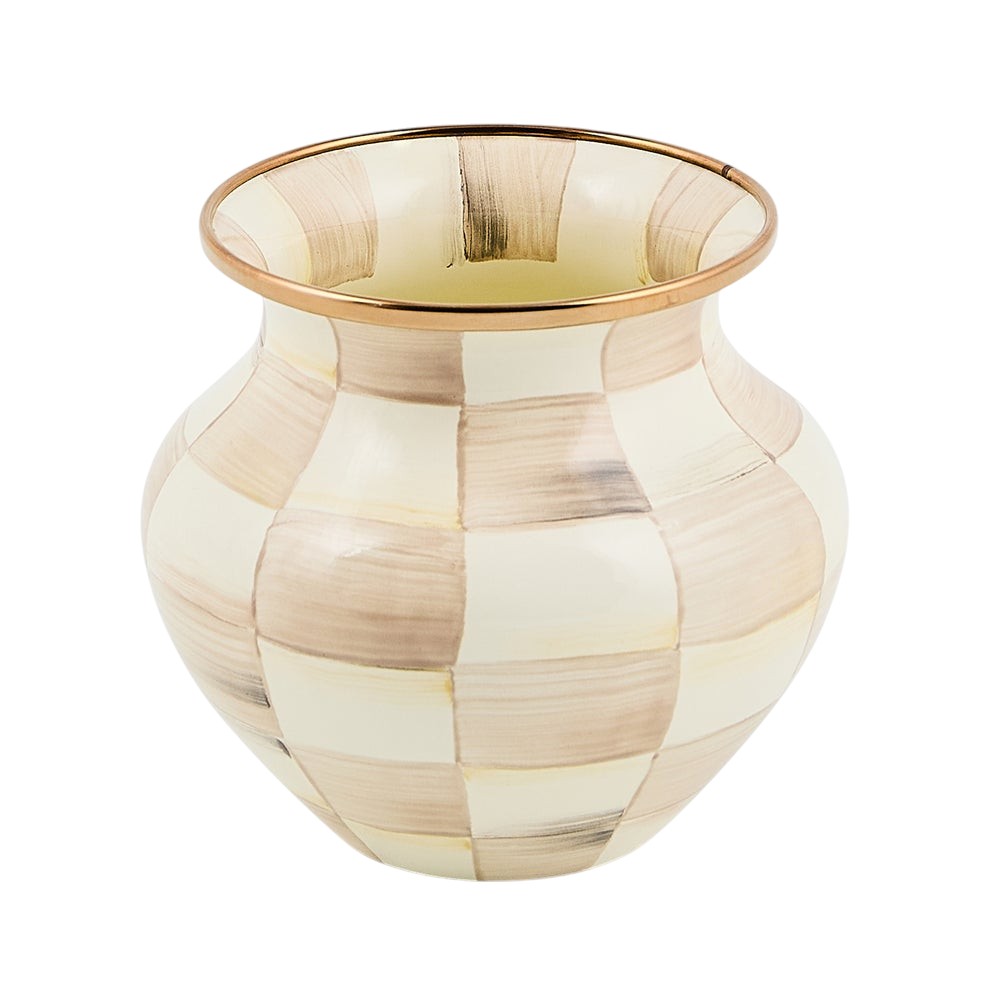MacKenzie-Childs Vase, Mocha Check