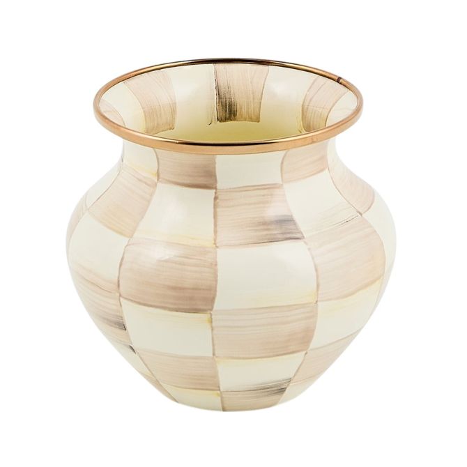 MacKenzie-Childs Vase, Mocha Check