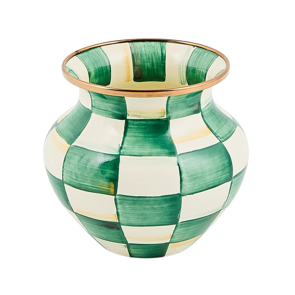MacKenzie-Childs Vase, Emerald Check