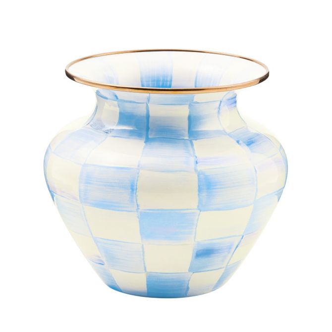 MacKenzie-Childs Large Vase, Sky Check