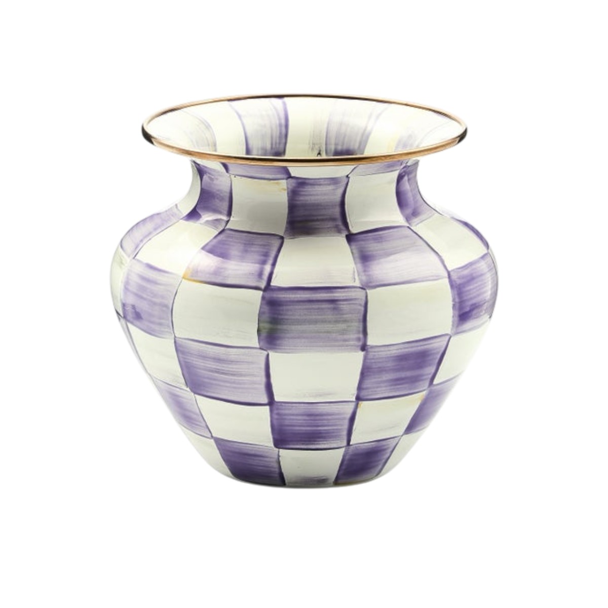 MacKenzie-Childs Large Vase, Violet Check