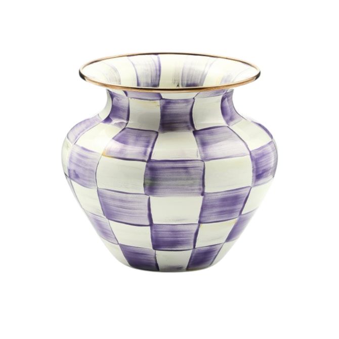 MacKenzie-Childs Large Vase, Violet Check