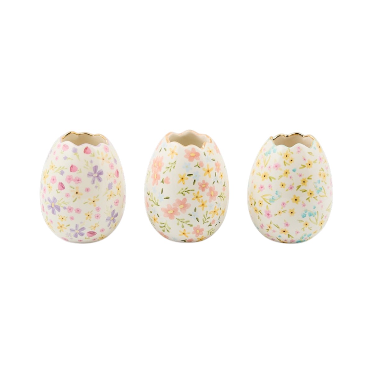 MacKenzie-Childs Ceramic Egg Vases, Set of 3