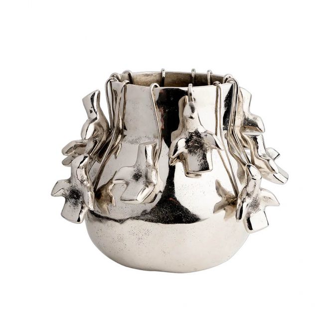 Jan Barboglio Frijolero D'Paz Con Palomas Vase