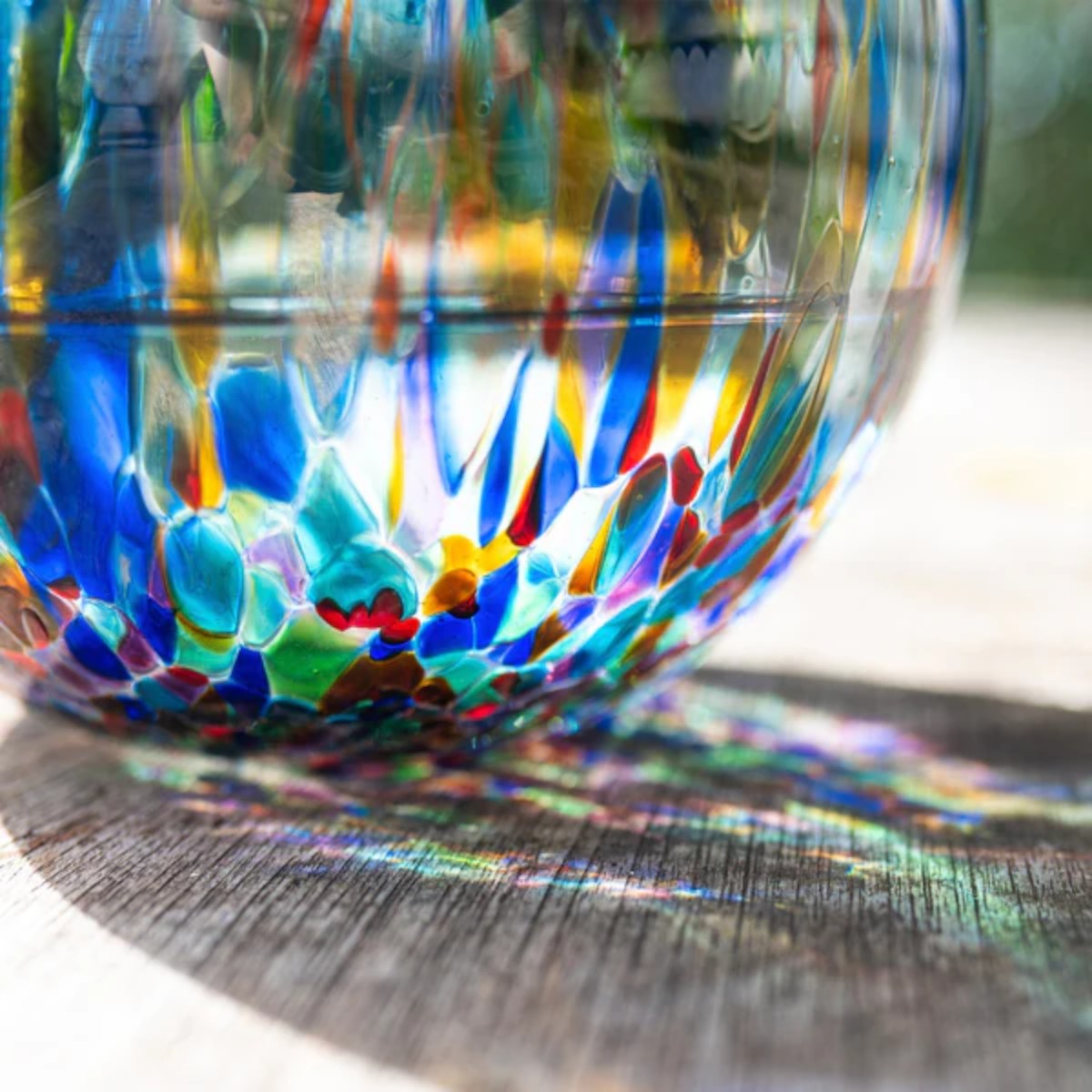 Vietri Hibiscus Glass Carnevale Fluted Vase, Medium