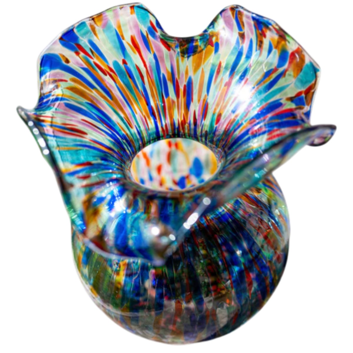 Vietri Hibiscus Glass Carnevale Vase, Bud