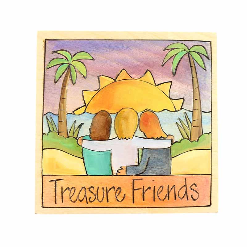 Sticks Treasure Friends / Island Sunset Wood Plaque, 7" PLQ00110309