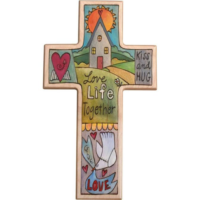 Sticks Cross Plaque, Love Life Together