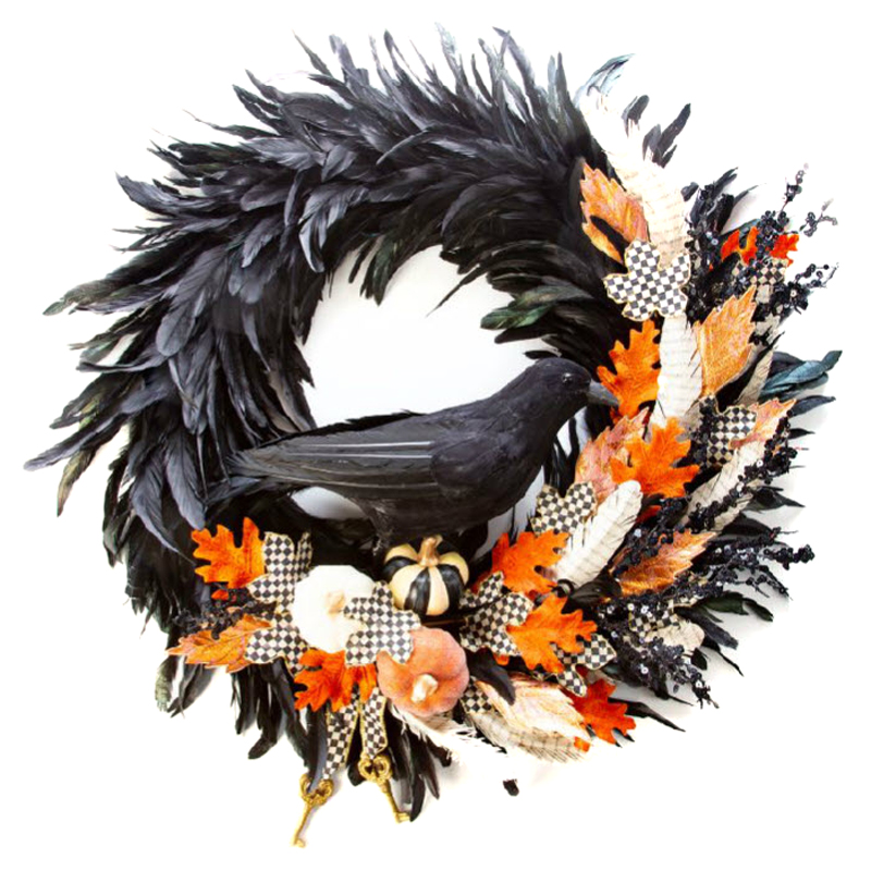 MacKenzie-Childs Nevermore Feather Wreath, Large