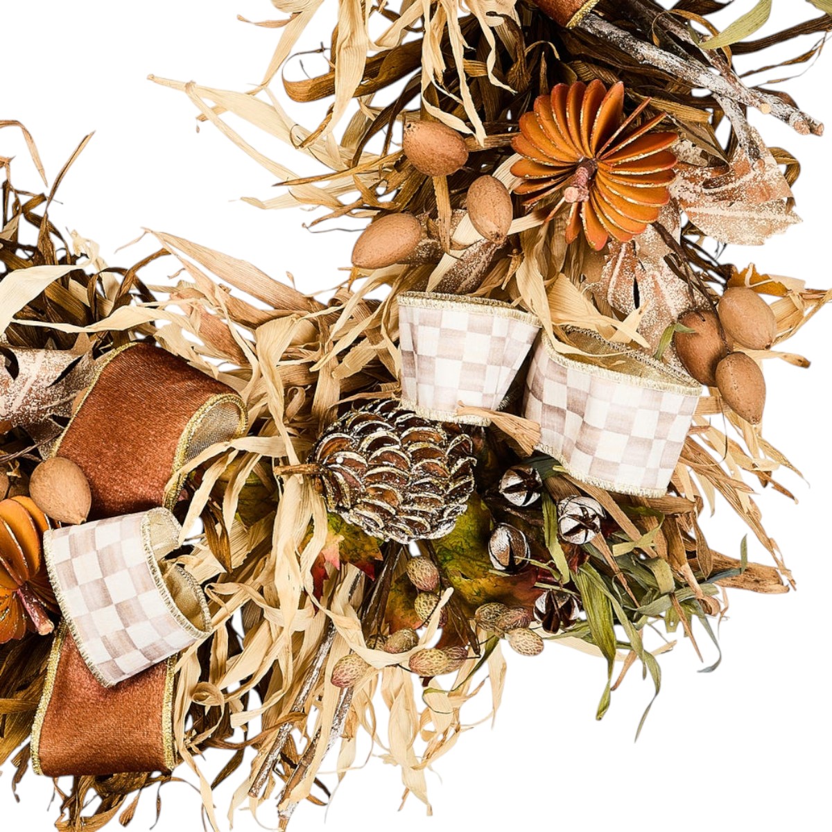 MacKenzie-Childs Mocha Check Harvest Wreath, 25